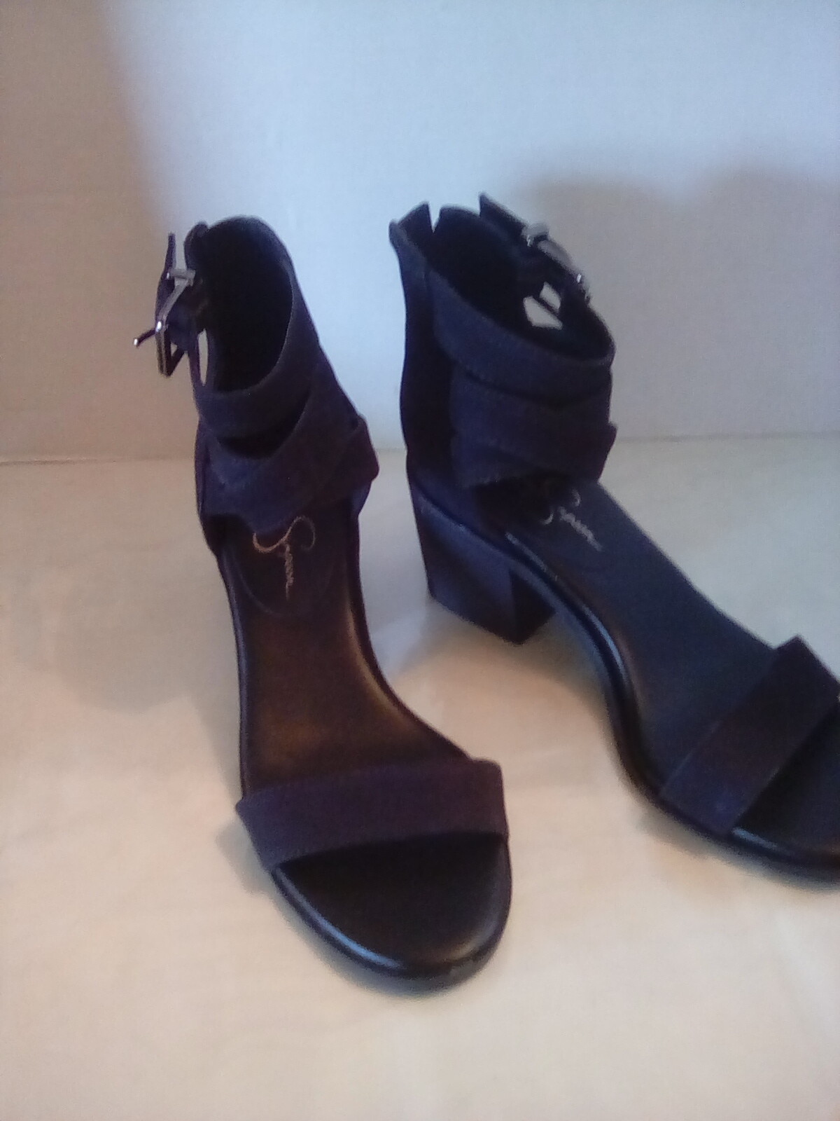 Jessica Simpson Black Strappy Heels,6 12