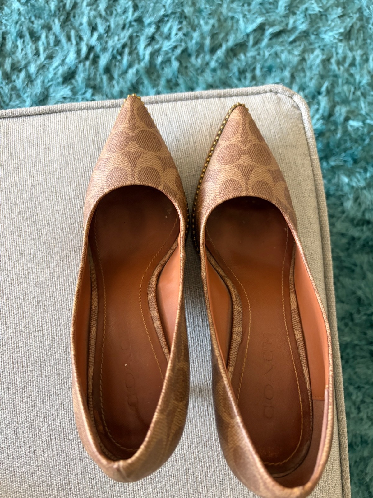coach heels 8 good condition very classy and elegant color brown