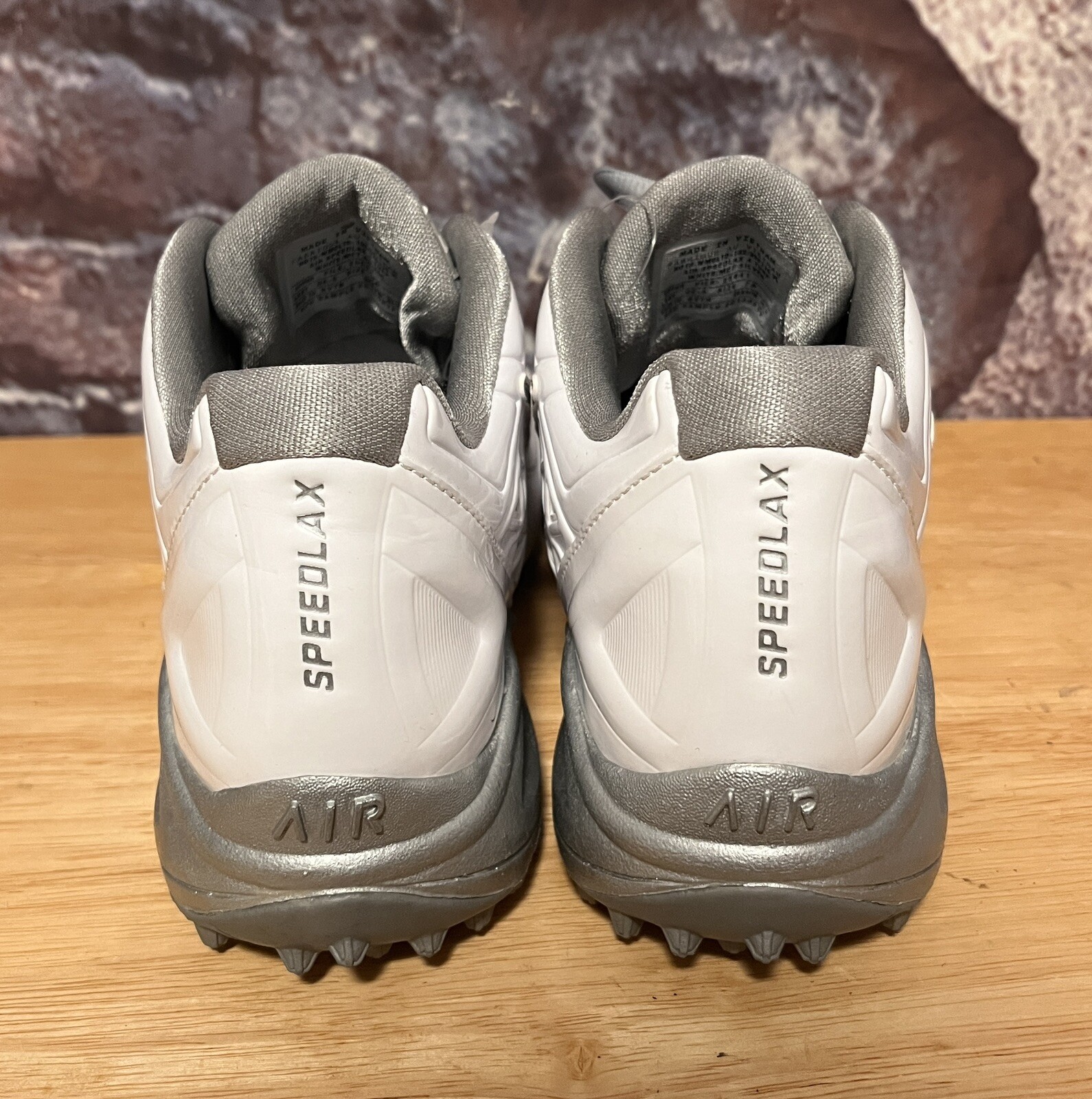 Nike SAMPLE Air SPEEDLAX 4 Turf Lacrosse Cleats White Silver Women’s 7 NEW