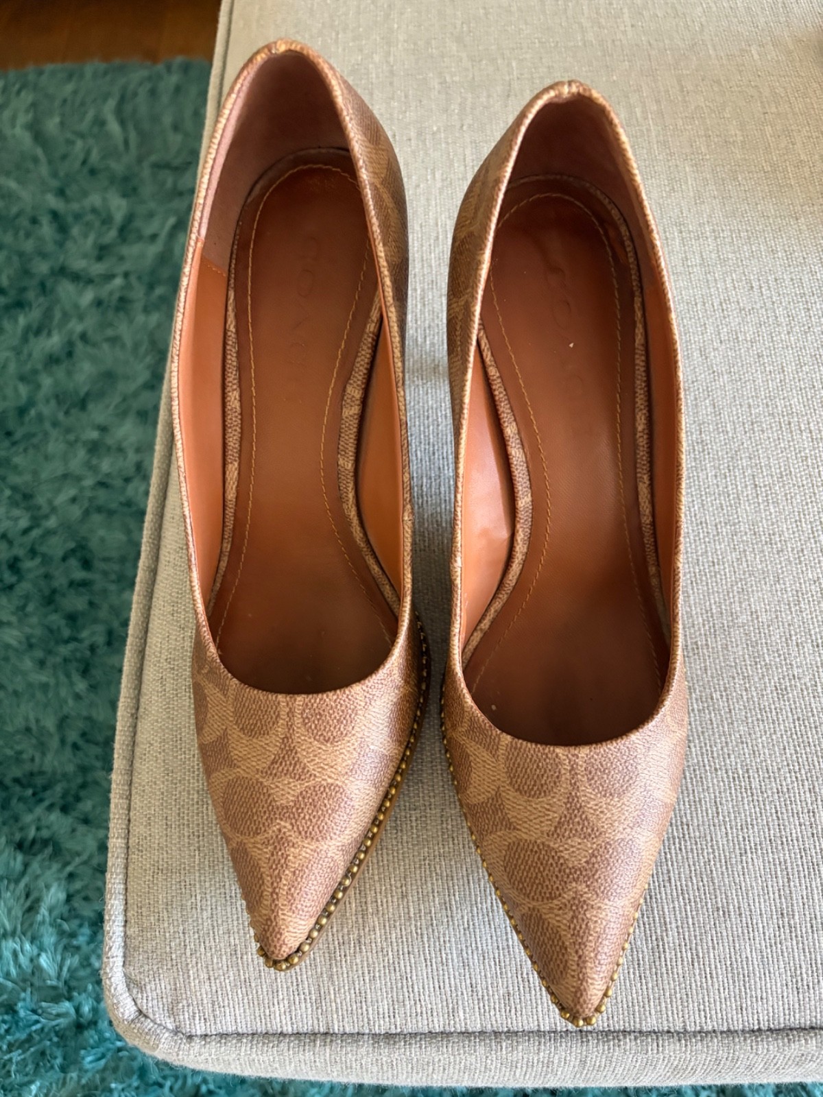 coach heels 8 good condition very classy and elegant color brown