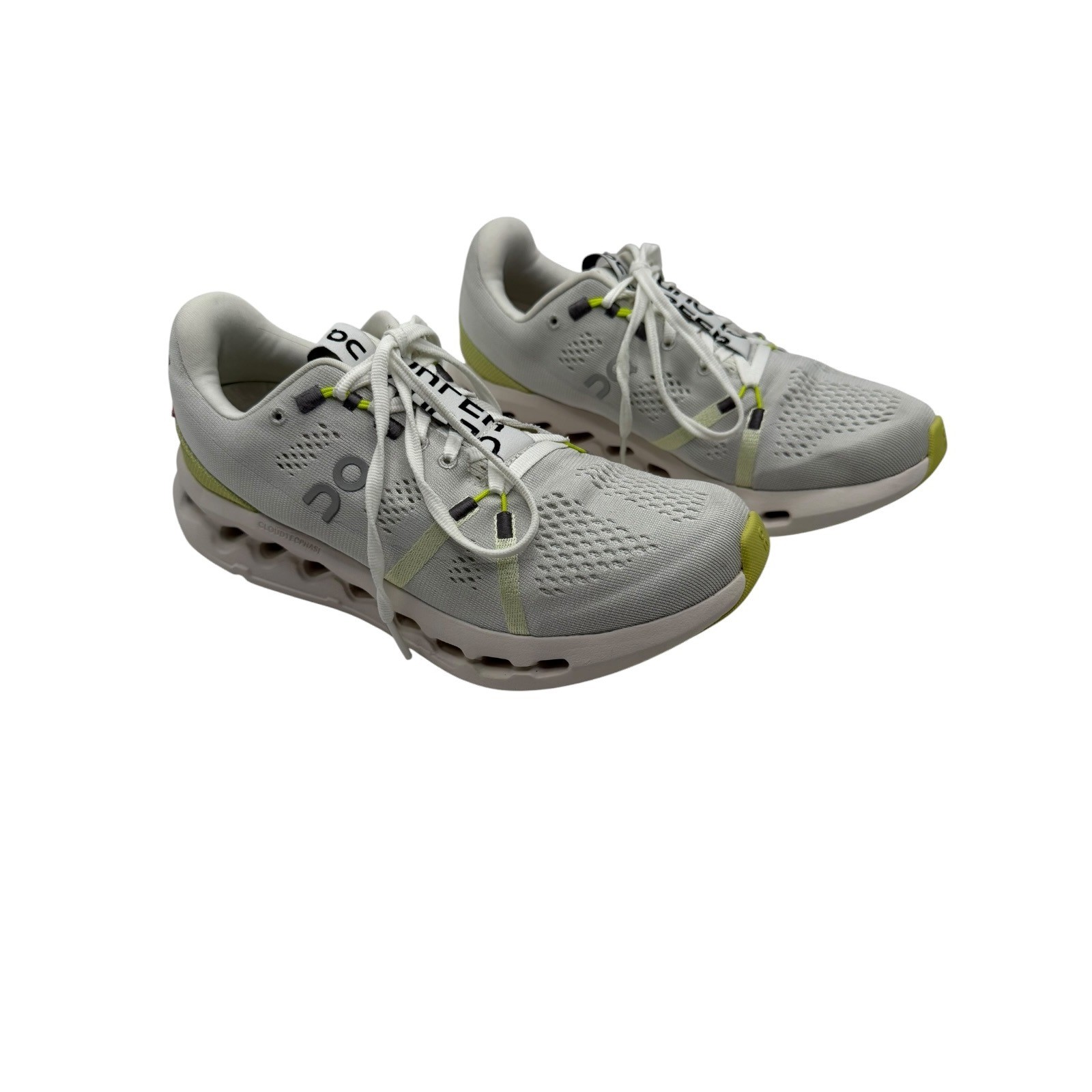 On Cloudsurfer Running Shoes Womens 7.5 Grey Lime Excellent 3WD10440248