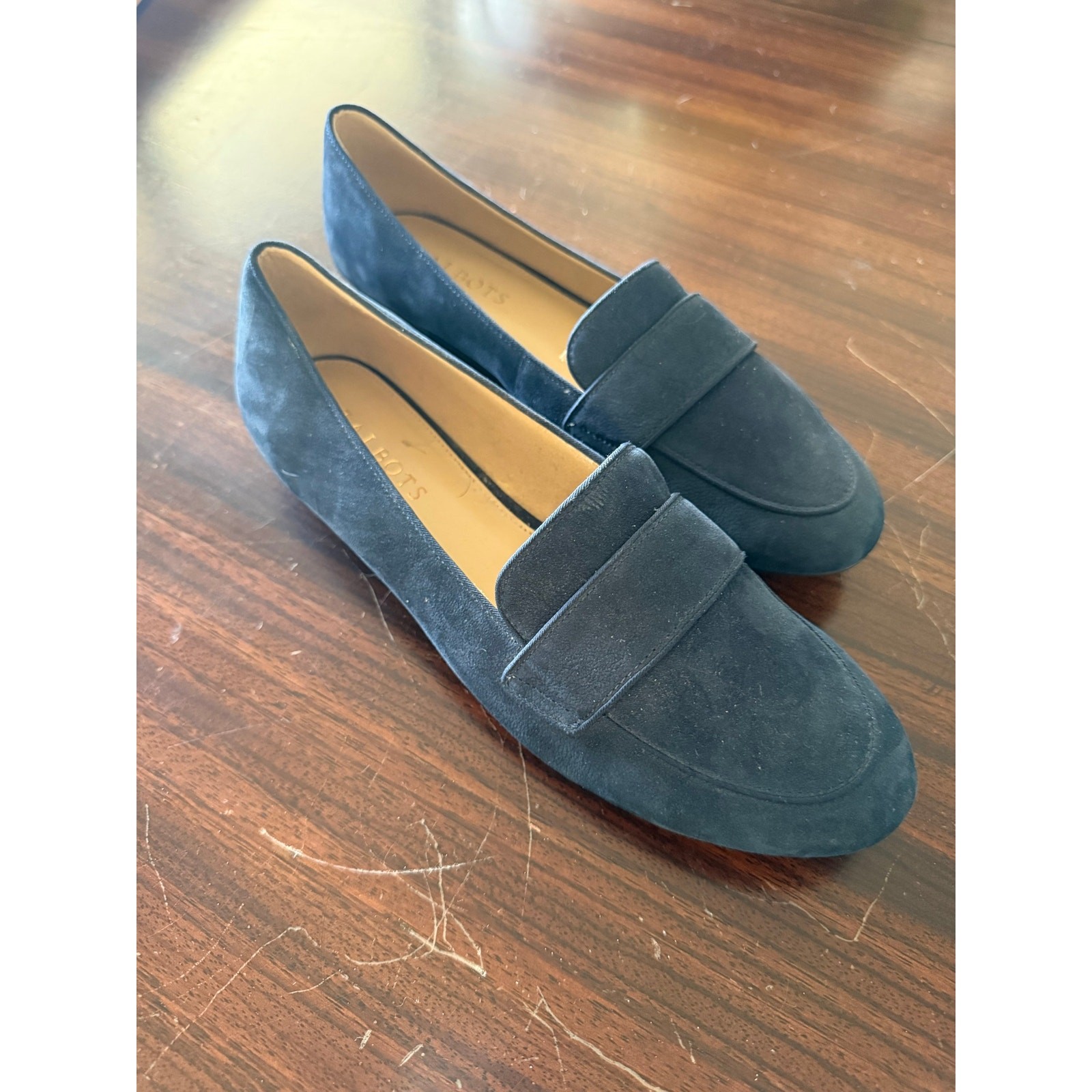 Talbots Ryan Keeper Genuine Nubuk Suede Navy Loafers Size 9 Old Money Quiet Lux