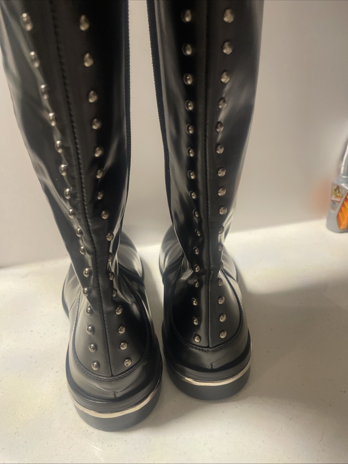 Corvari Made In Italy Zip Black Leather Size 36 Women’s Riding Boots
