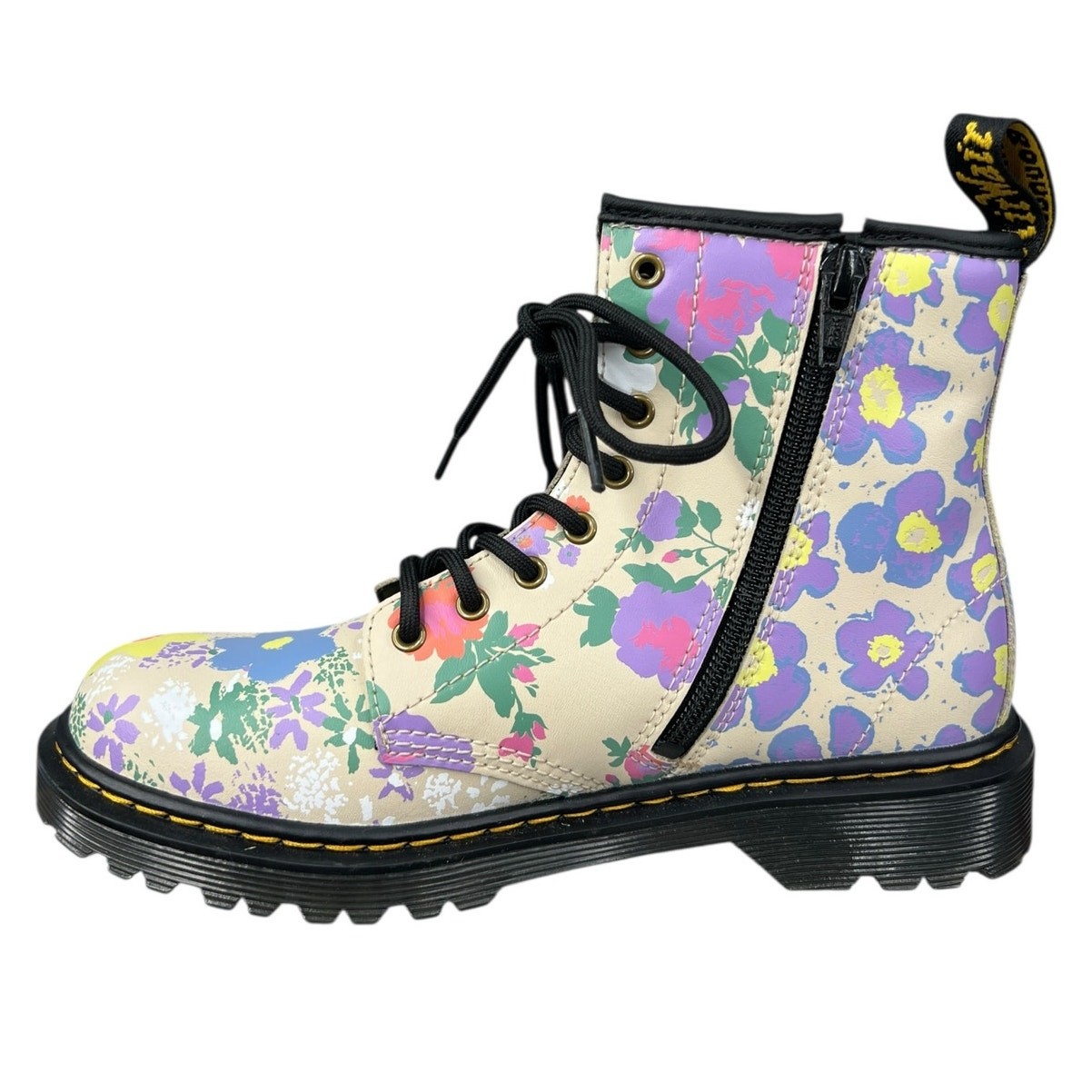 Dr. Martens Unisex 1460J Floral Multicolor Combat Boot Size M 4 W 5