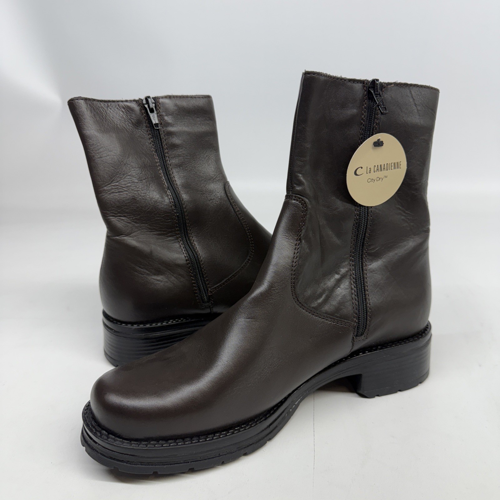 La Canadienne Brown Leather Waterproof Ankle Boots Size 8.5 M