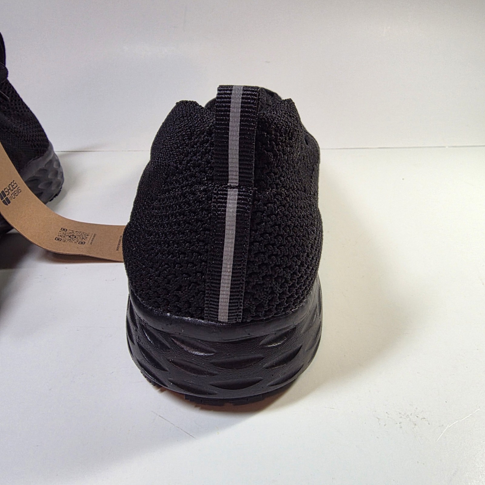 Shoes For Crews Black Knit Lace-Up Low Top Workwear Sneaker Slip-Resistant
