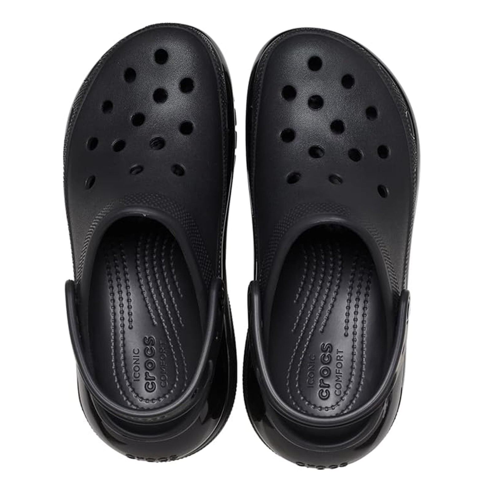 Crocs Classic Mega Crush Clogs Womens 7 Mens 5 Black Platform Comfort Shoes New
