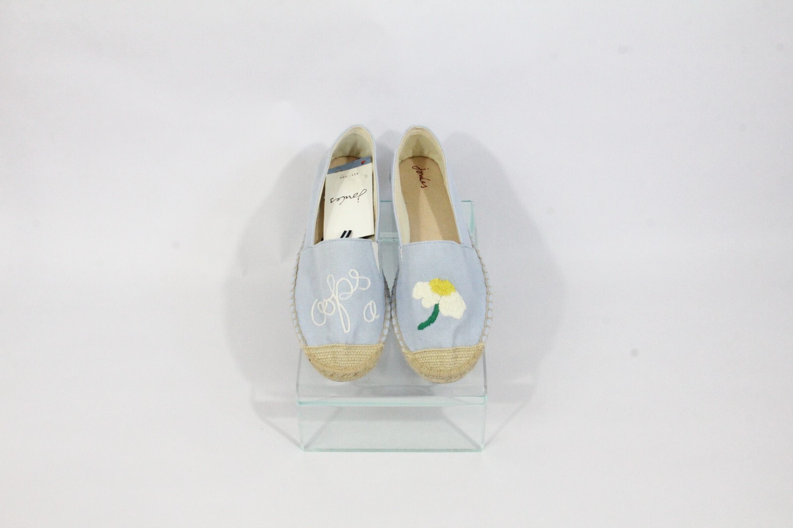 Joules Shelbury Espadrille Flat sz 9 Women NEW Daisy Flower Shoes Novelty print