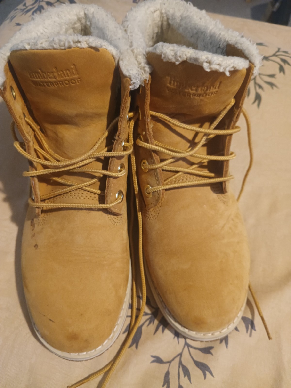 Authentic Timberland Fleece-Lined Waterproof Lace-Up Ankle Boots