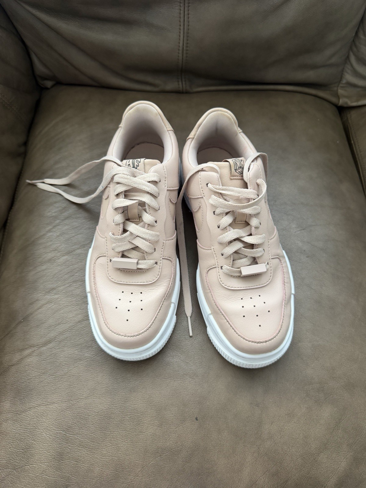 Nike Air Force 1 Pixel Women’s Low Top Leather Lace-Up Sneakers Pink/White