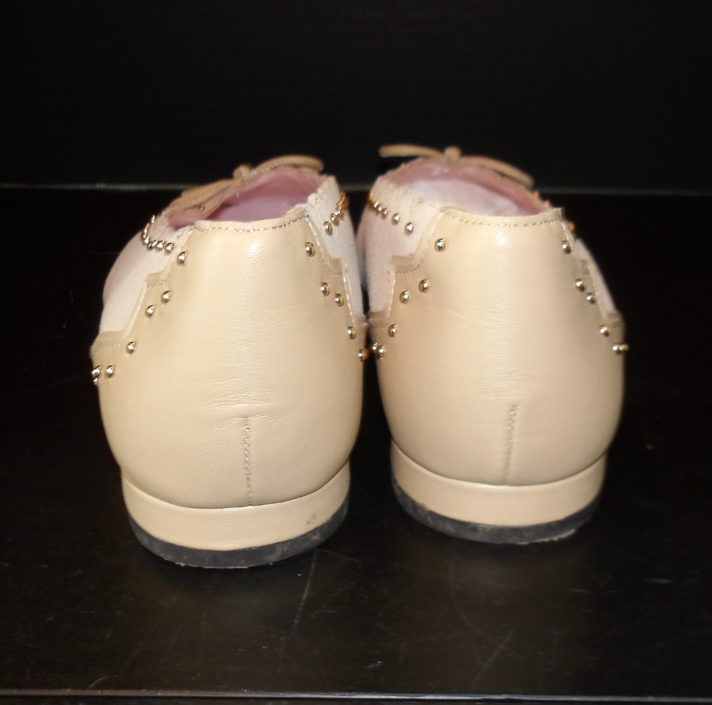 J Crew Sophie Ballet Flats 8.5 Studded Suede Italian Leather