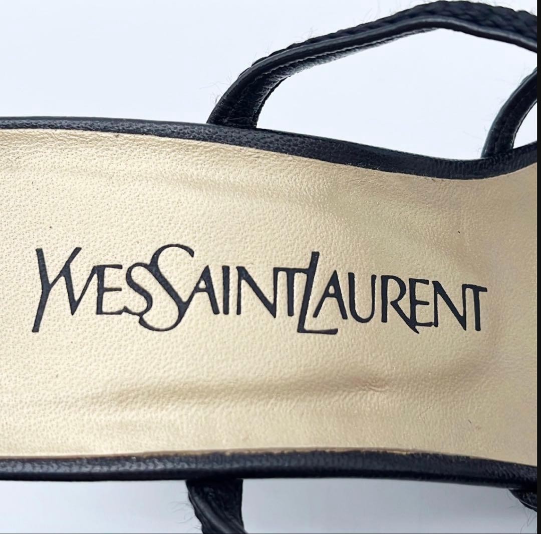 Saint Laurent Sandals Shoes Star EU 35.5 US 5.5 Black Authentic