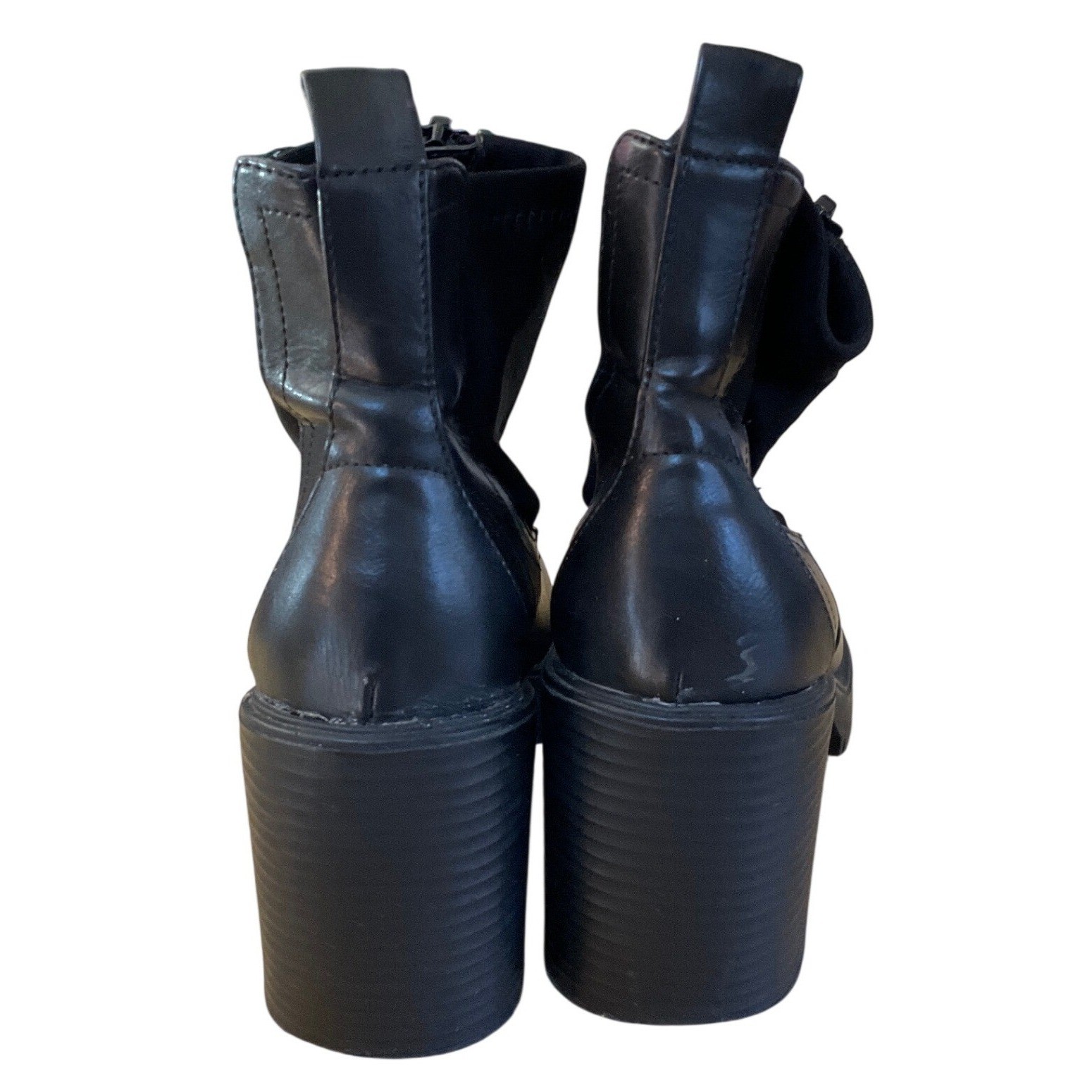 Madden Girl Truffle Front Zip Boots Goth Grunge Edgy Chunky Platform 7M Biker