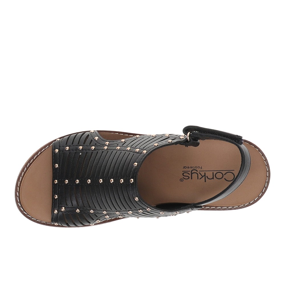 Corkys Can We Go Wedge Slingback Womens Black Casual Sandals 41-0660-BLCK