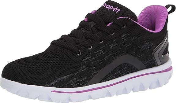 Propet Travelactiv Axial Walking Womens Black Athletic Shoes WAT092MBPU ,
