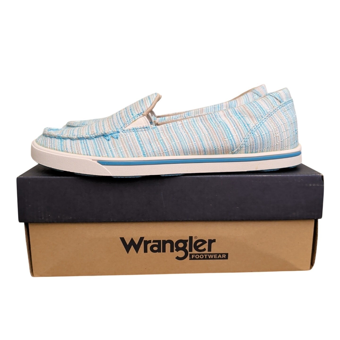 Wrangler Women’s Retro Slip On Loafer Sneaker Shoe Blue Multi KWC0009 NIB Sz 10