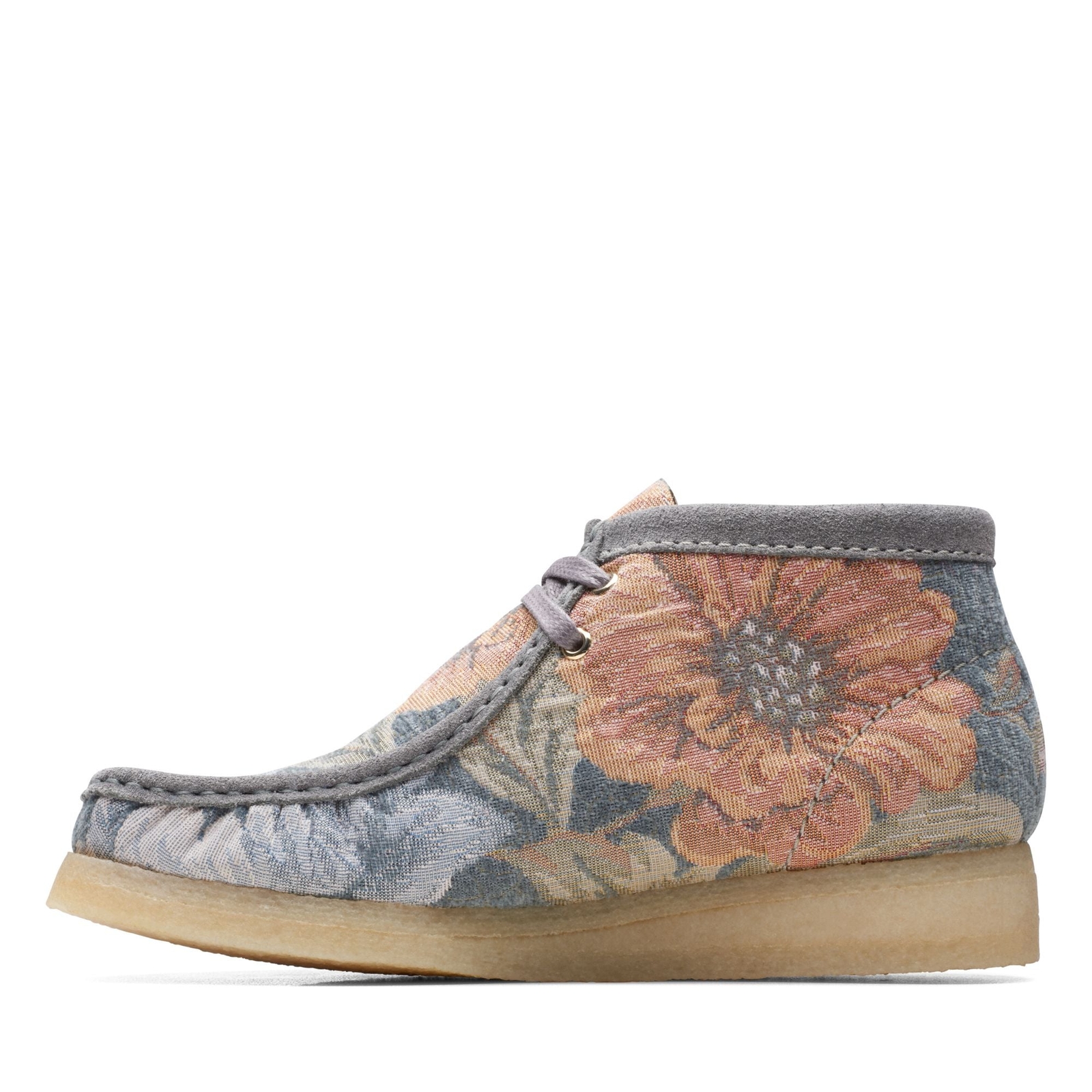 [26169842] Mens Clarks WALLABEE BOOT BLUE FLORAL
