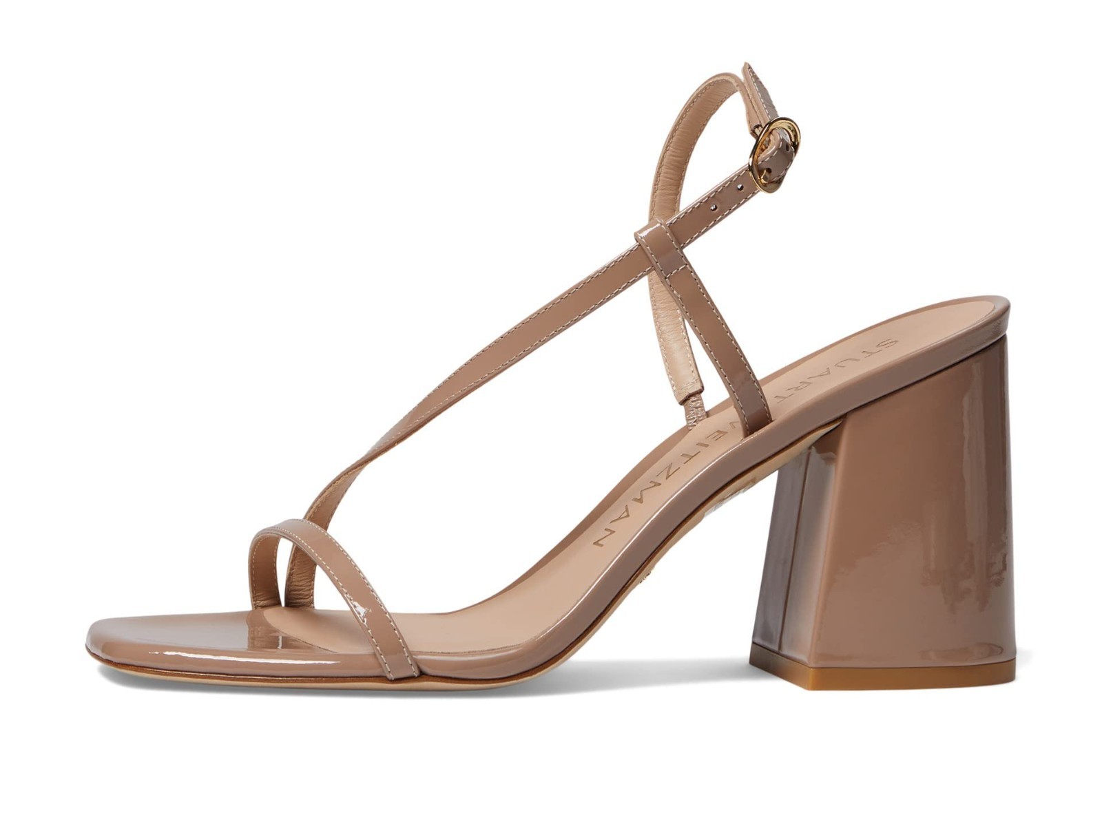 Stuart Weitzman Soiree 85 Block Sandal Fawn, US 8.5 B