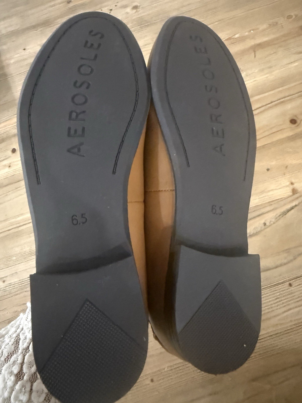 Aerosoles Wells Tan/Brown Leather Loafers, Size 6 1/2, New In Box, Retail $94