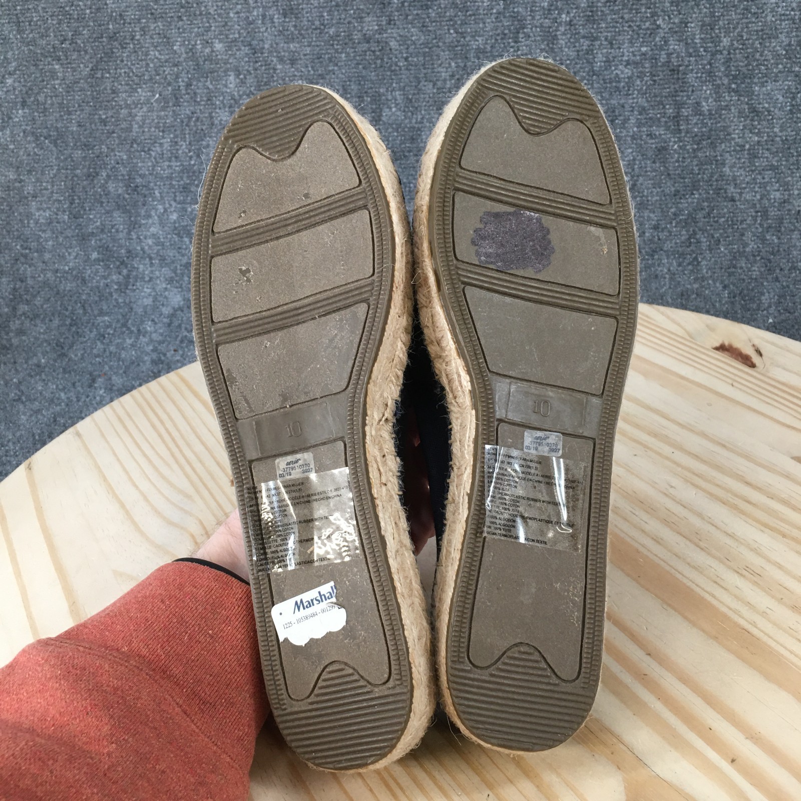 Aerie Shoes Womens 10 Super Shady Slip On Espadrille Loafer Flats Blue Canvas