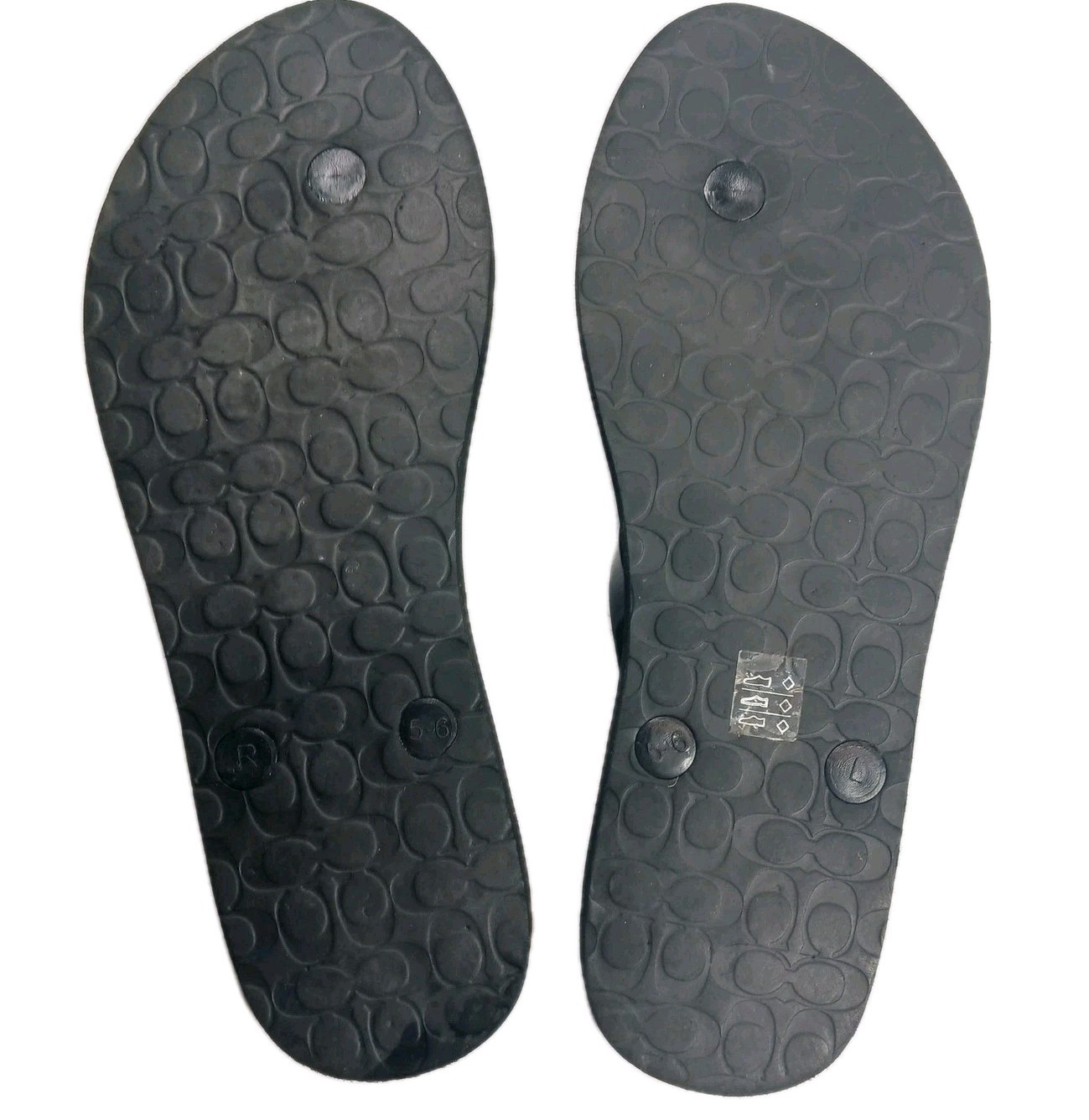 Coach Abbigail Stars Print Flip Flops Thong Sandals Womens Size 6 Summer Beach