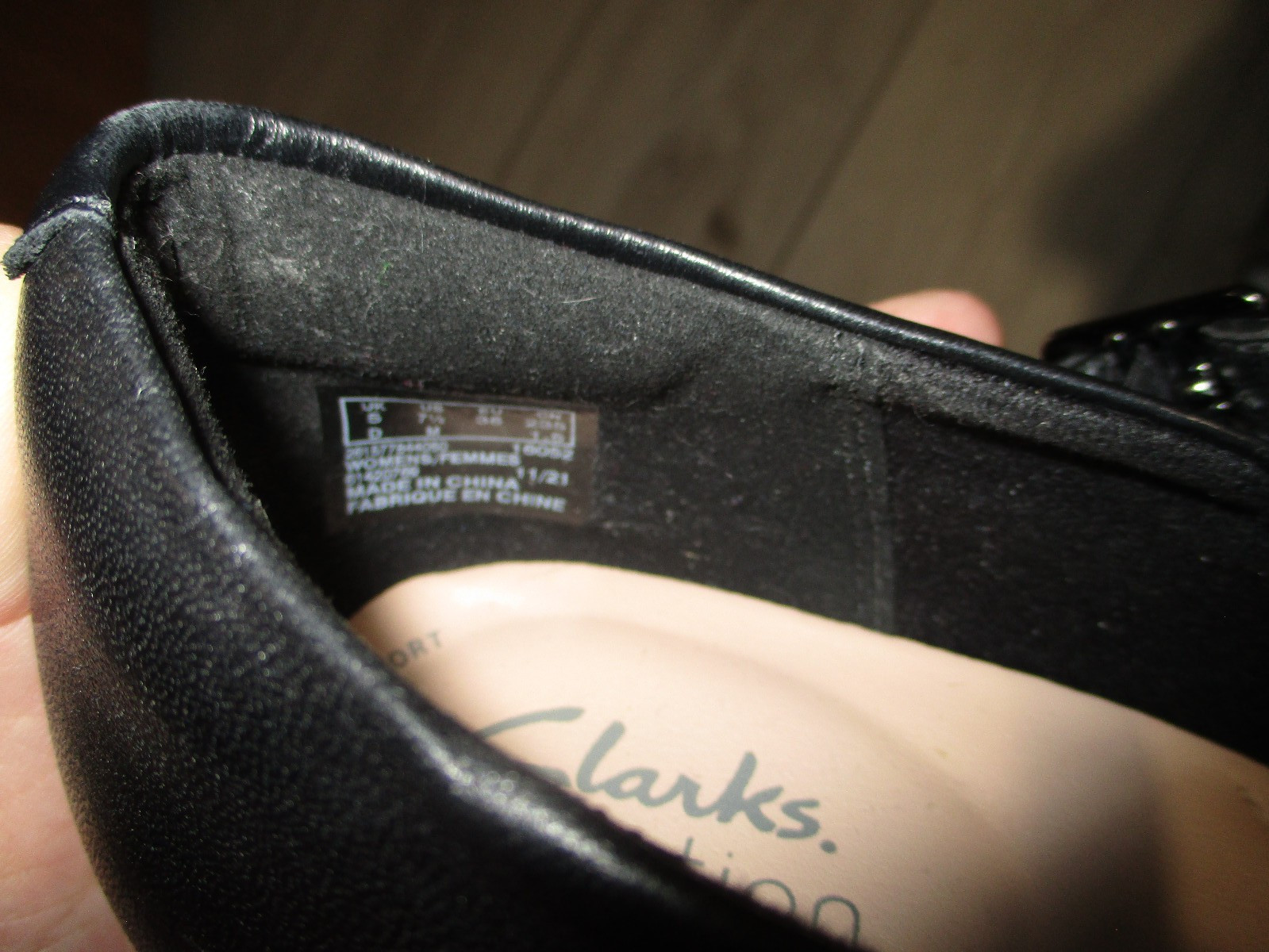 Clarks Ambyr Shine Dress Shoes,Cushioned Inside,Black,Size 7 1/2 M US,5 UK,38 EU