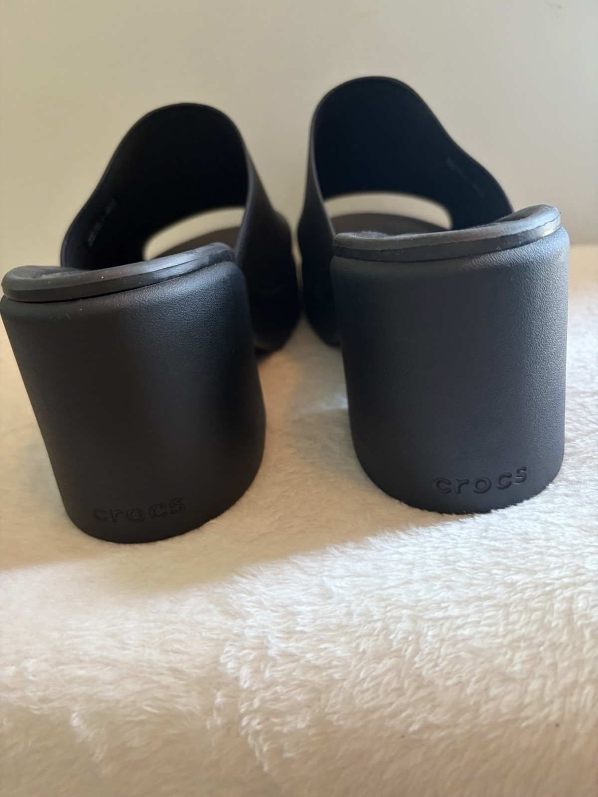 Crocs Brooklyn Slide Platform Heel Mule Black NWOT LiteRide Sz W8