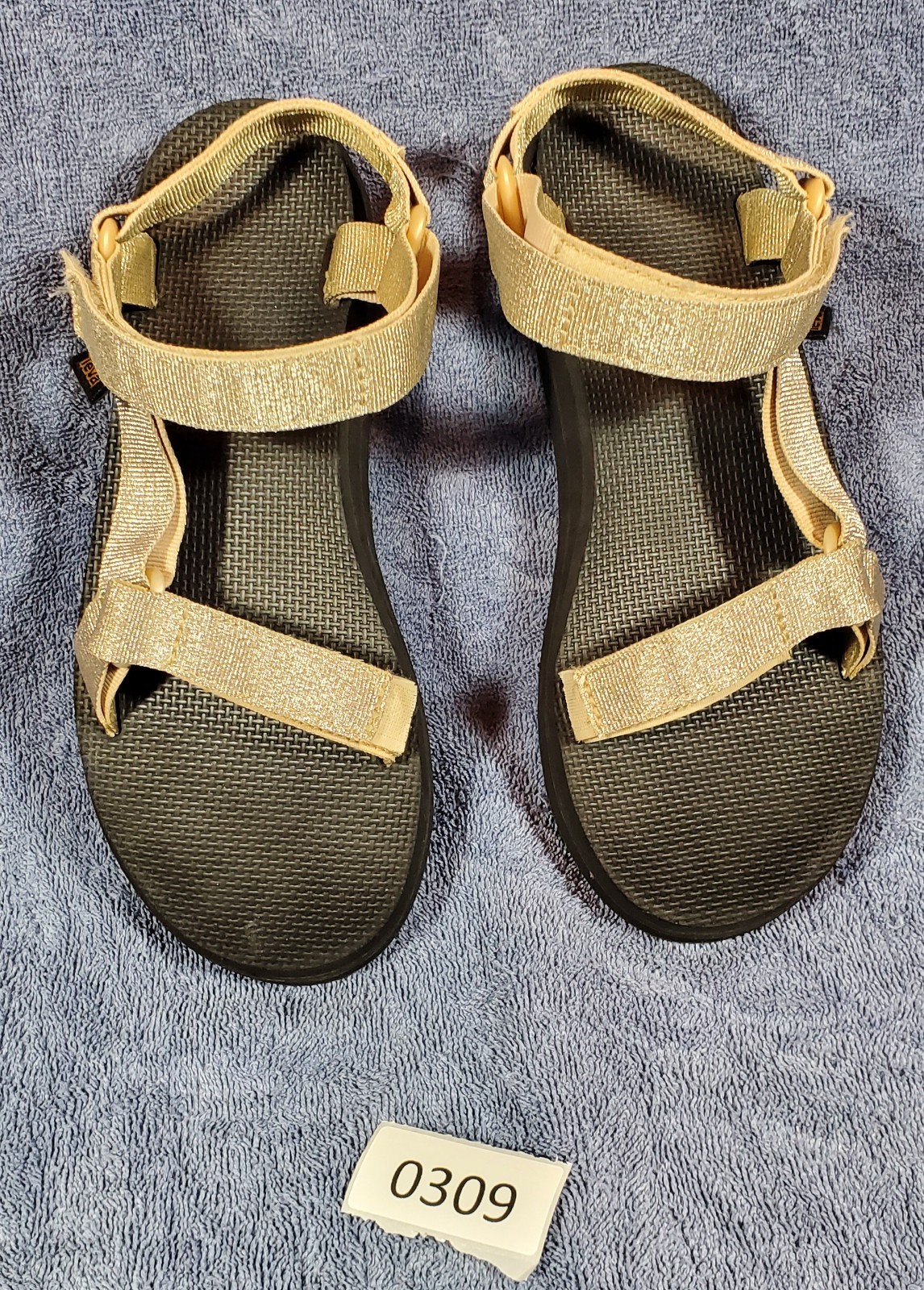Teva Midform Universal 1090969 Metallic Champagne Ankle Strap Sandals US Size 10