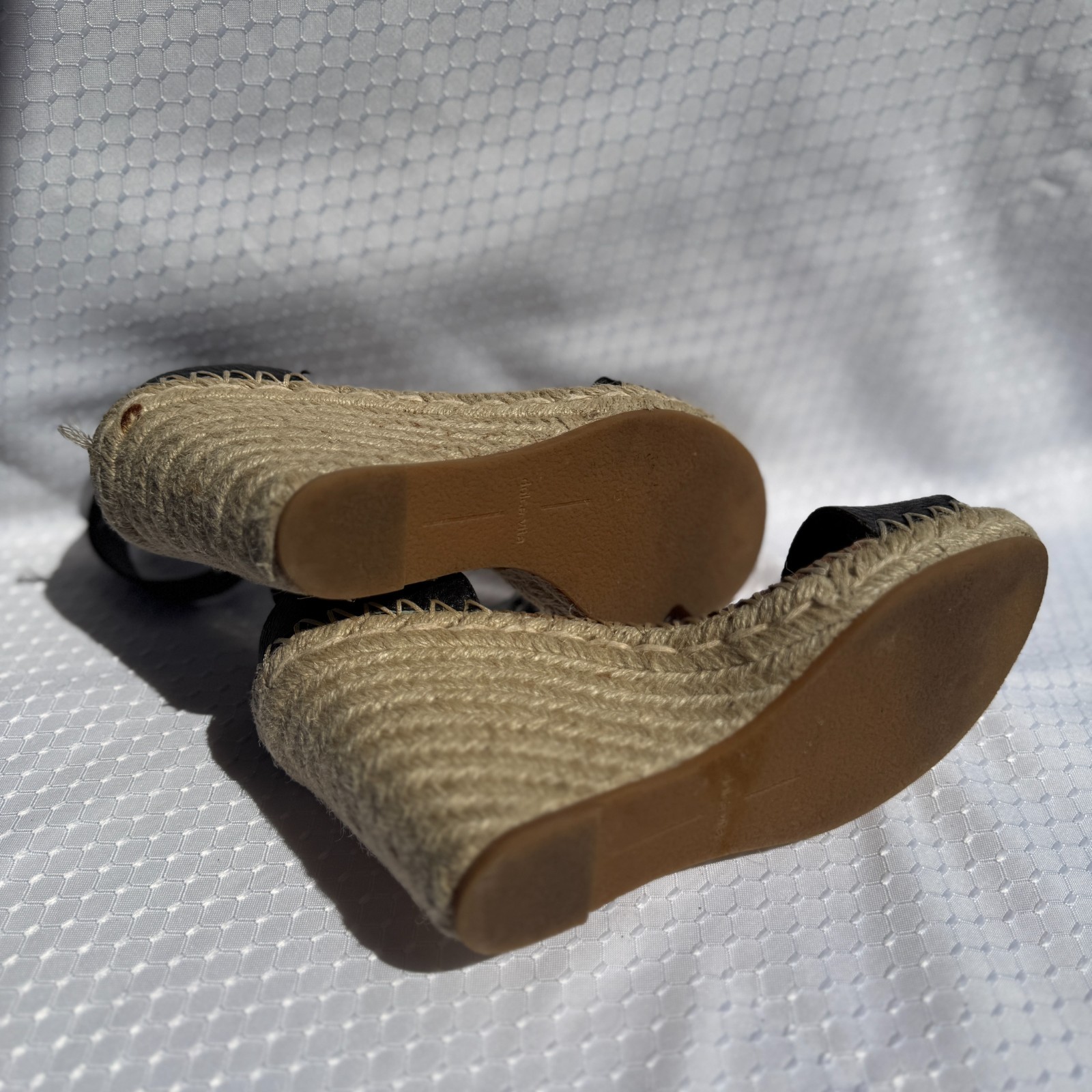 Dolce Vita Noor Black Espadrille Wedges Sandals – Size 8.5