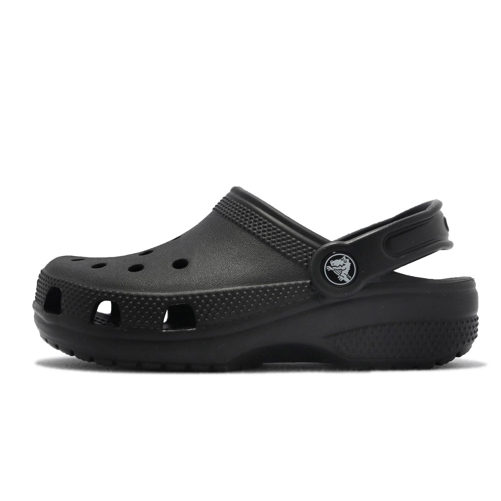 Crocs Classic Clog K Black White Kids Preschool Slip On Casual Sandal 206991-001