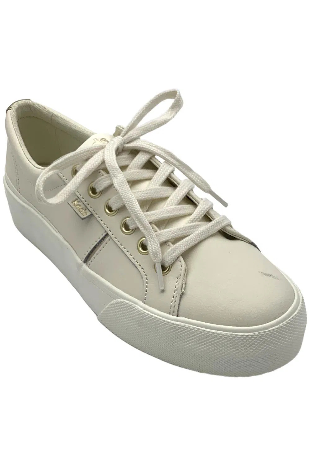 Keds Women’s Jump Kick Duo Leather Lace Up Leather Off White
