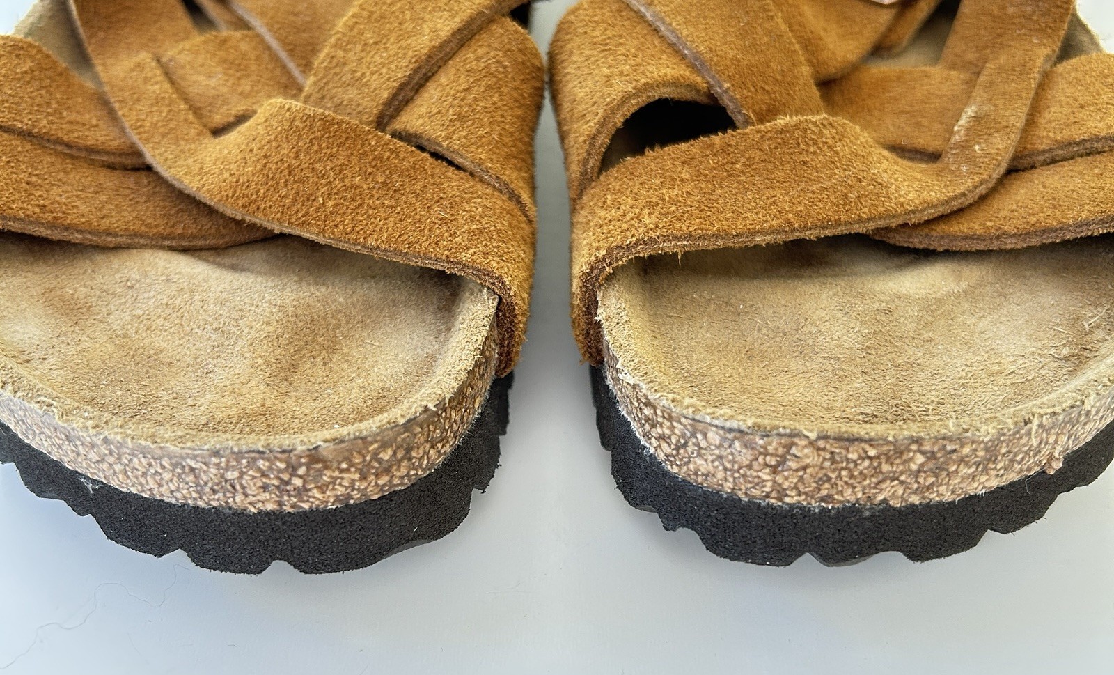 BIRKENSTOCK Lugano Sandals Mink Women’s 38 EU 7-7.5 US Narrow Soft Footbed EUC