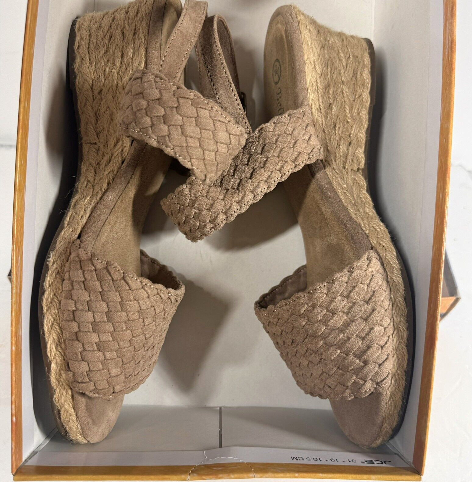 Bella Vita Women 9W Mariella Slingback Wide Espadrille Wedge Sandals Brown