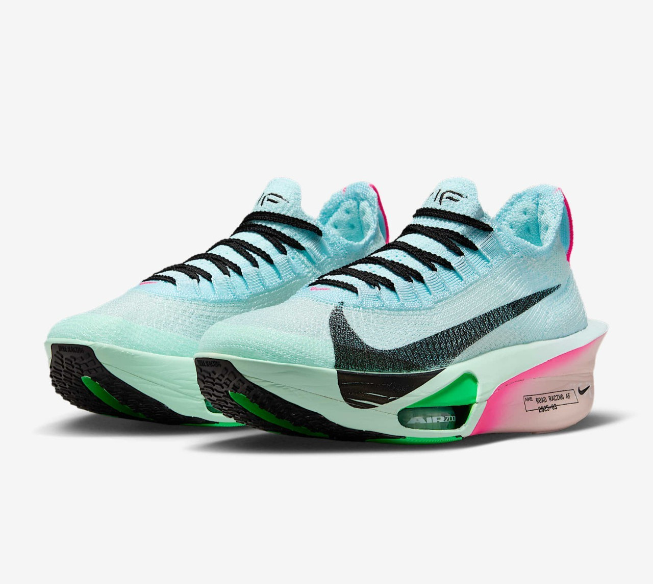 NIKE Women’s Alphafly 3 FD8315-400 Glacier Blue Mint Foam Green Shock Black