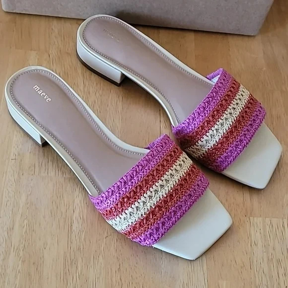 Maeve Anthropologie The Coralie Mule Slide Sandals, Size 39, US 8