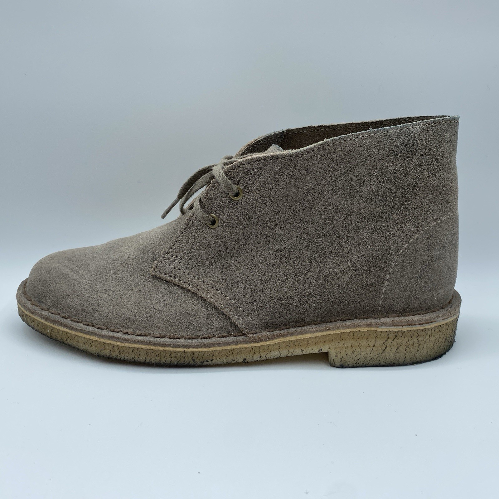 Clarks Boots 7.5M Gray Leather Suede Casual Desert Chukka Crepe Sole