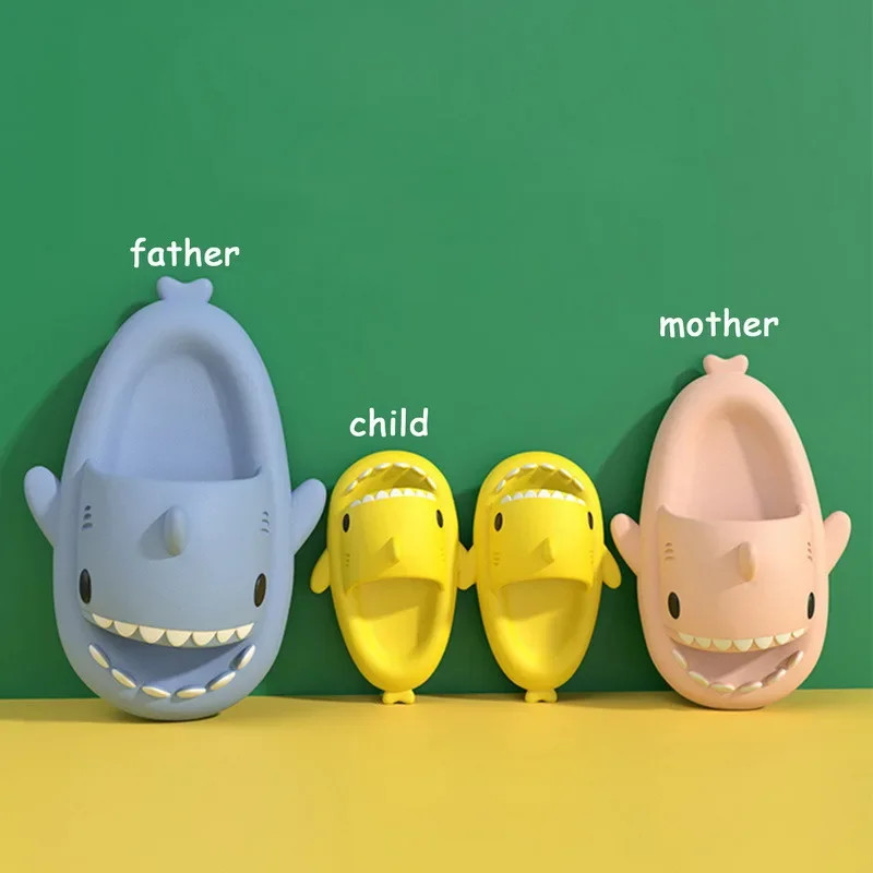 New Summer Shark Slippers Women Slides Men Flip Flops Home Anti-Skid Flat Shoes