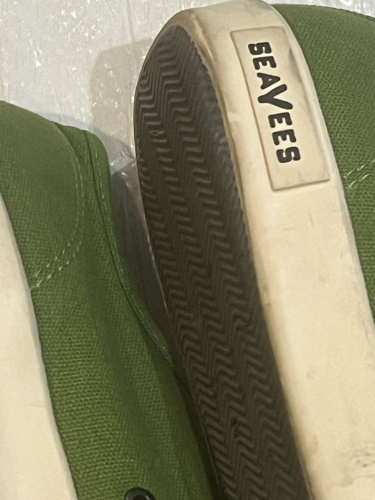 SeaVees Monterey Sneakers Womens Sz 10 Cotton Canvas Green Lace Up Shoes