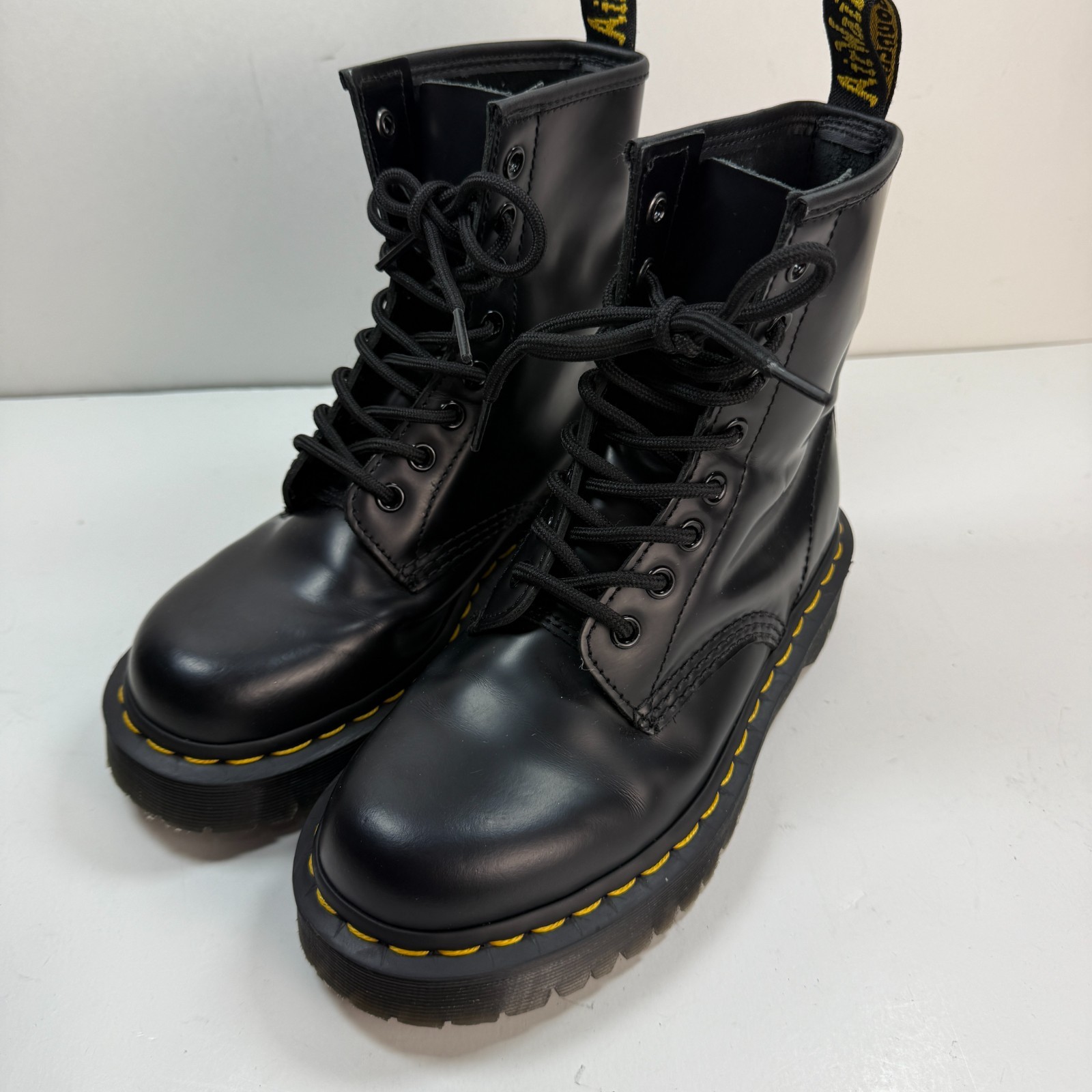 Dr. Martens 1460 Bex Smooth Black Leather Lace Up Boots Womens Size 6 / Mens 5