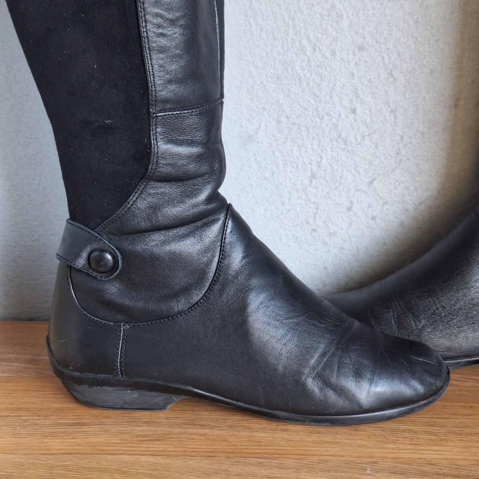 Dansko Odette Tall Leather Riding Boots Women’s 8.5 Black Zip Boots Wide Calf