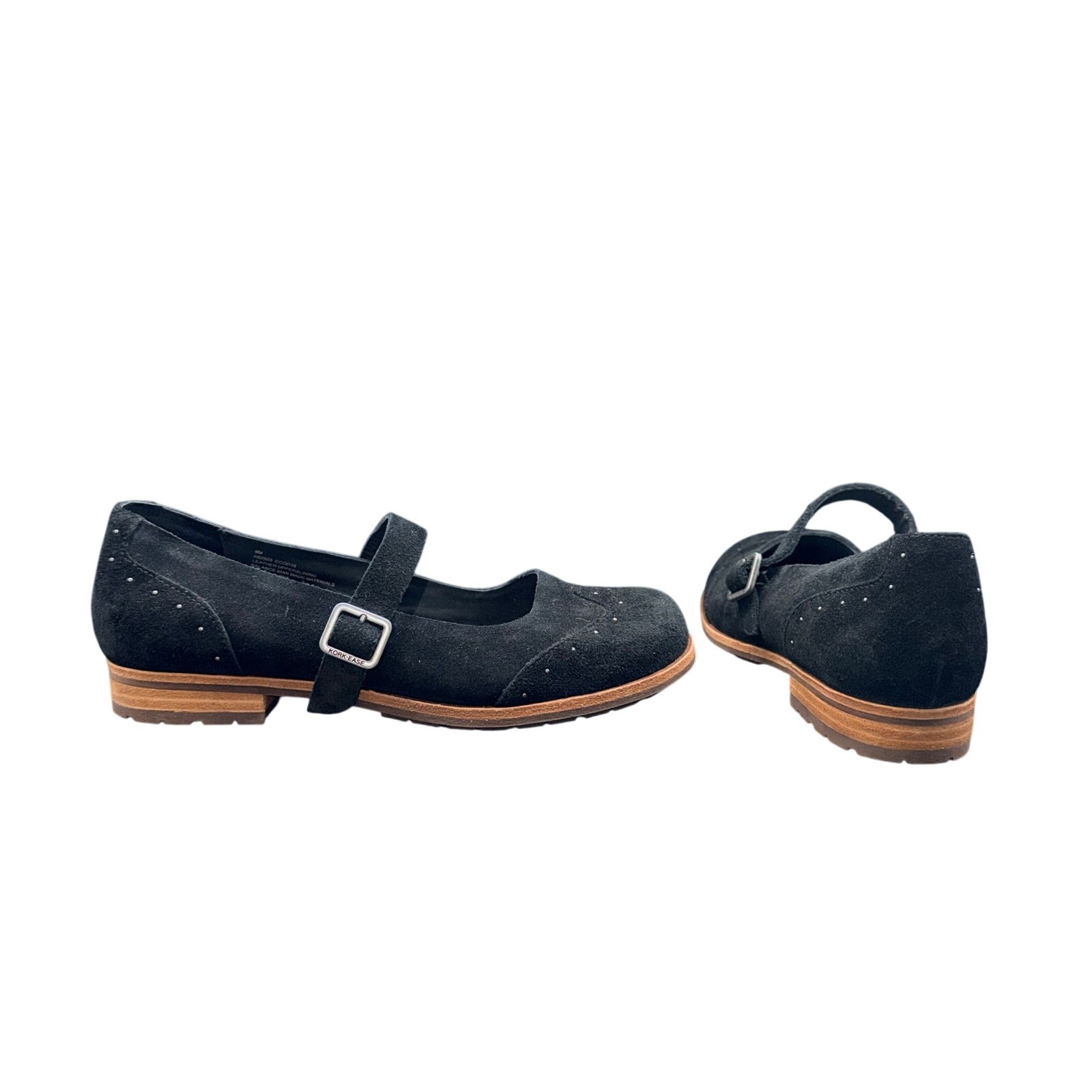 Kork-Ease Black Suede Mary Jane Flats Womens 9M Comfort Shoes