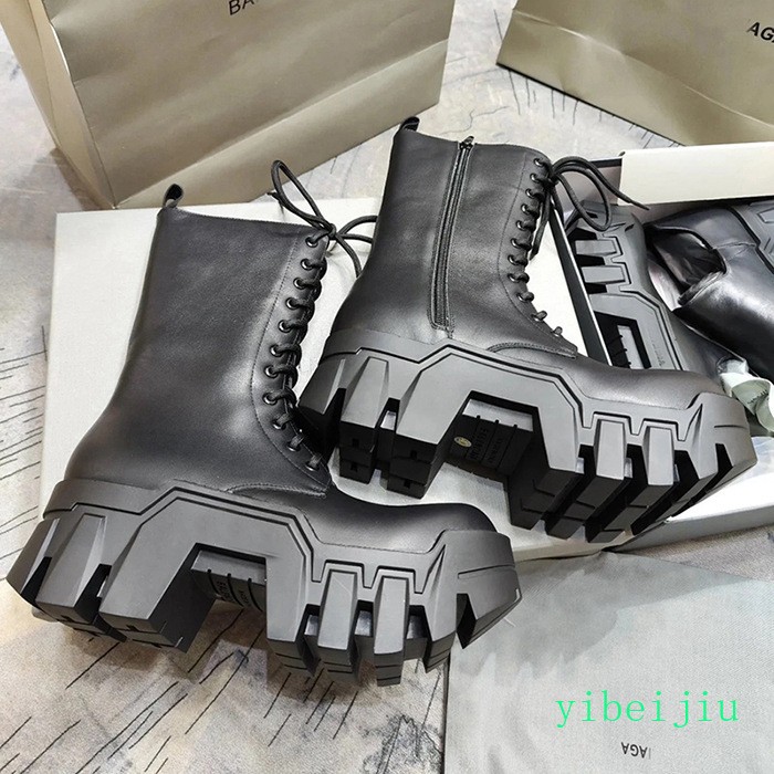 Womens Punk Gothic Lace Up Ankle Boots Platform Thick Sole Heel Shoes Motorcycle