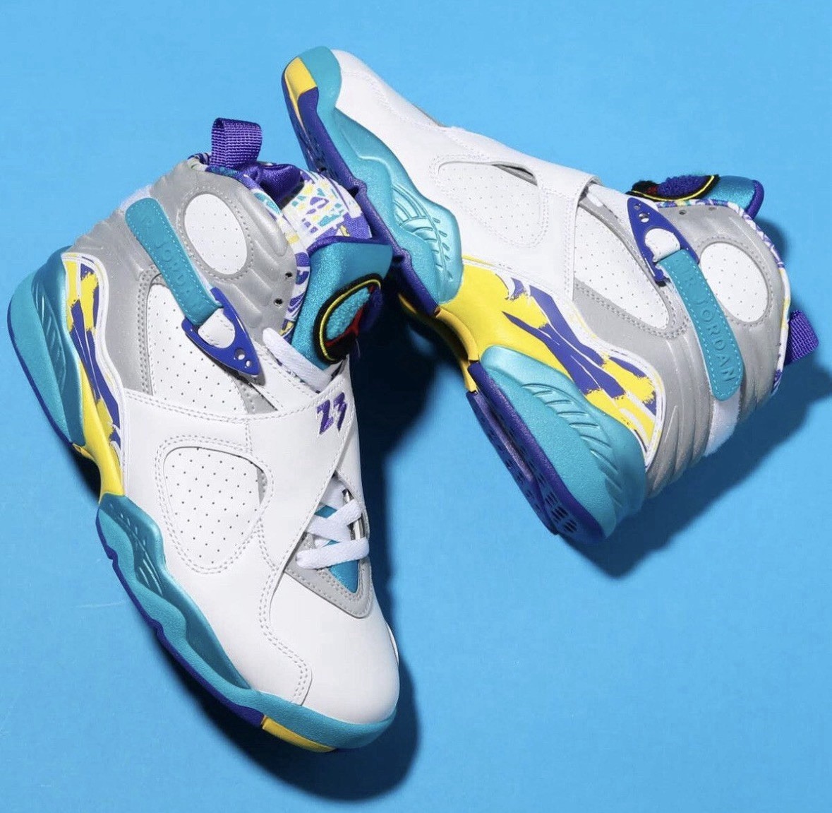 Jordan WMNS Air Jordan 8 Retro White Aqua CI1236-100 Leather High Top