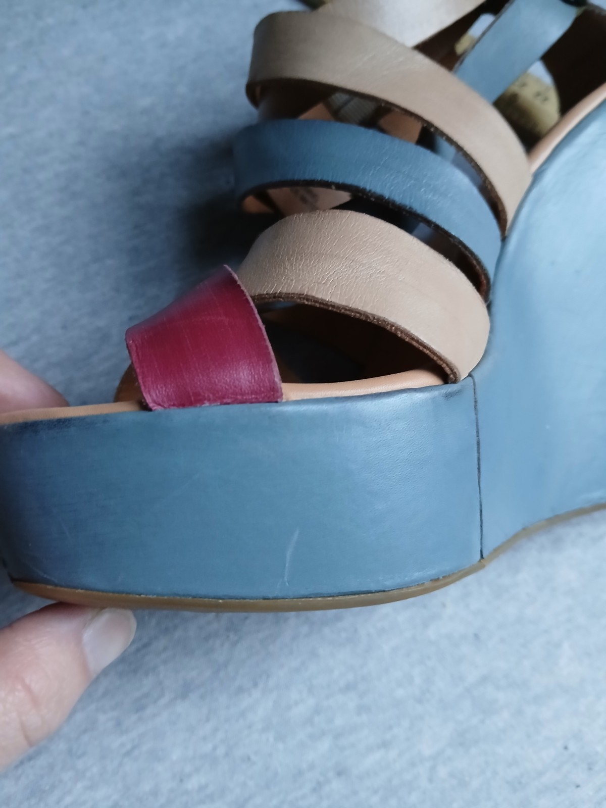 Kork Ease Sandals 7.5 Tall Wedge Colorful Bohemian Boho Beach Leather Comfort