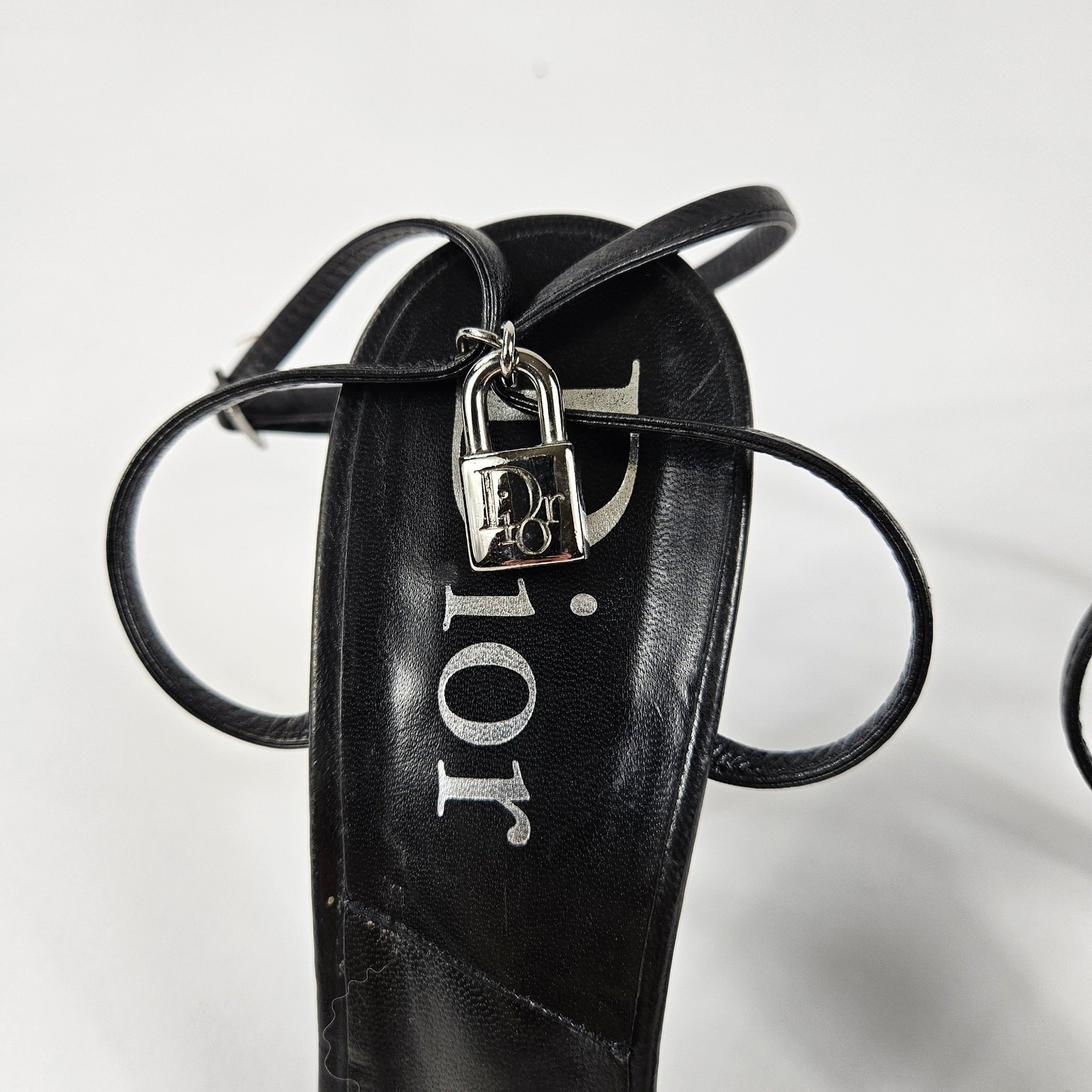 Y2k Dior Heels Lock & Key by John Galliano Sandals Black Strappy – 39.5 (8.5)