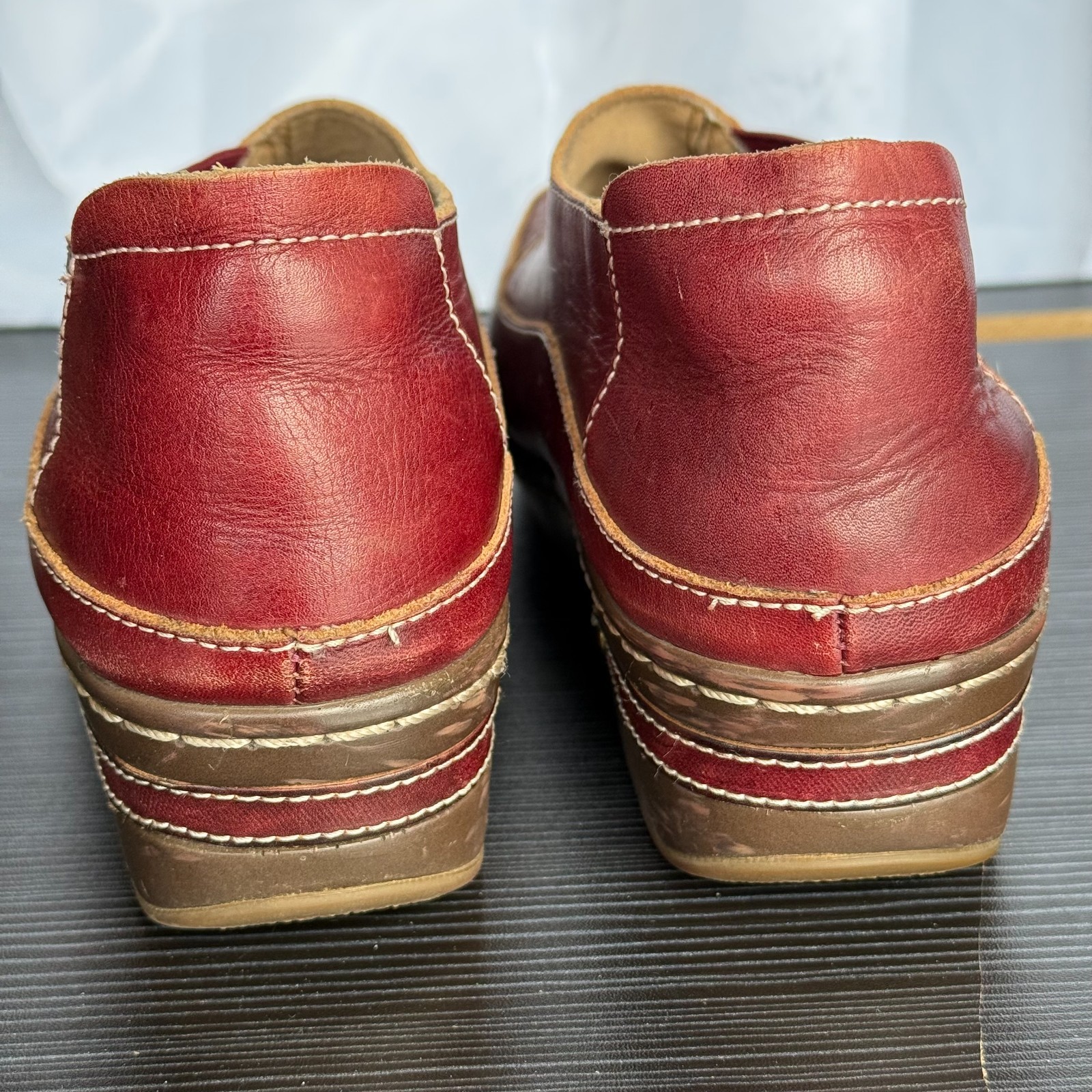 L’Artiste Spring Step Brunbak-BX Leather Clog Women’s Size 37** (US 8) Bordeaux