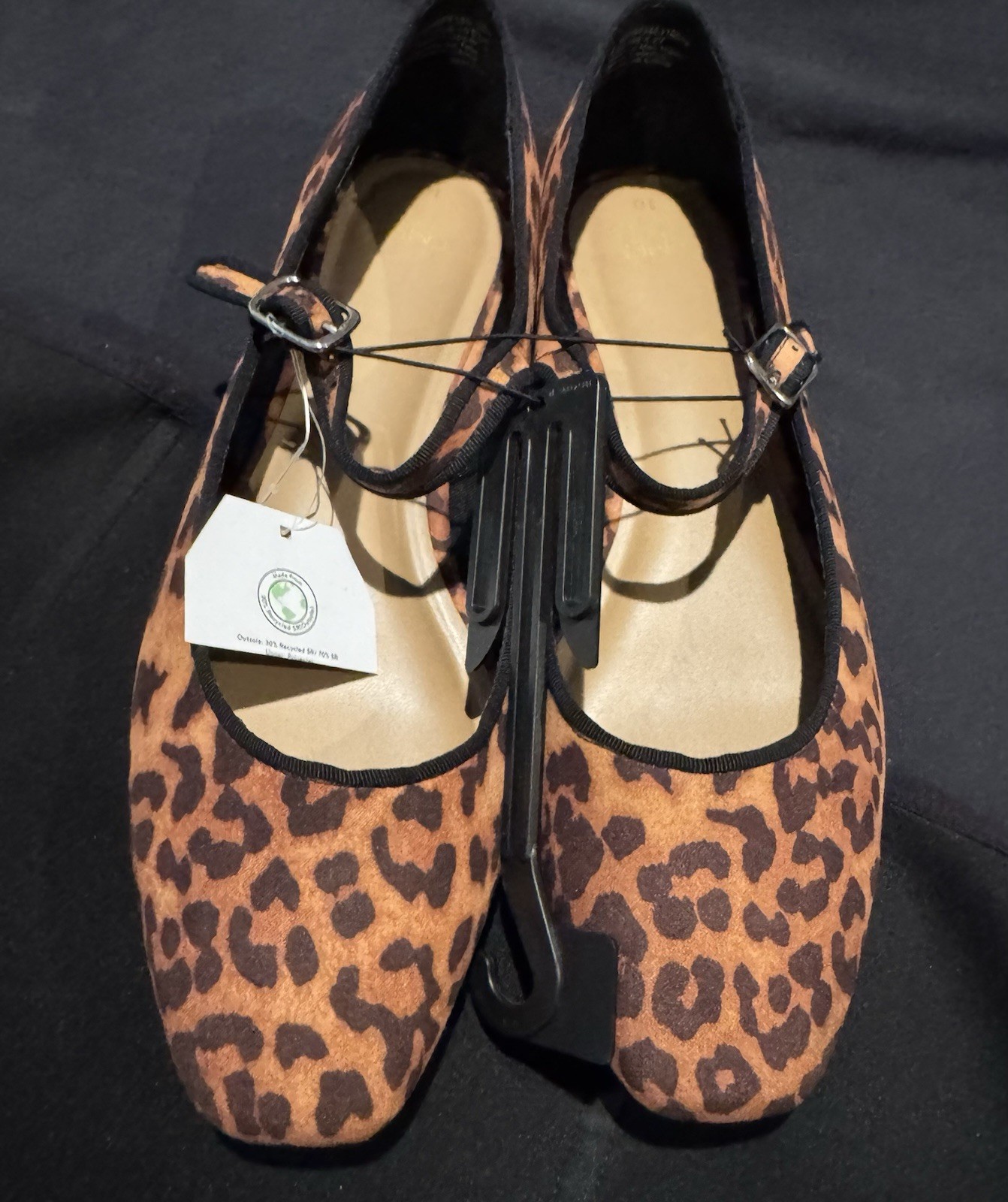 New Time and Tru Women’s Mary Jane Leopard Print Faux Leather Flats Size 10