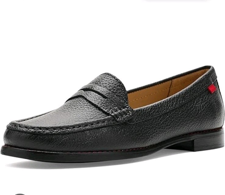 Marc Joseph Penny Loafers 8 East Village Black Pebbled Leather Heritage Workwear