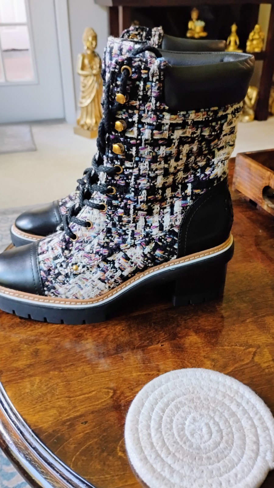 Tory Burch Tweed Miller Lug Boots