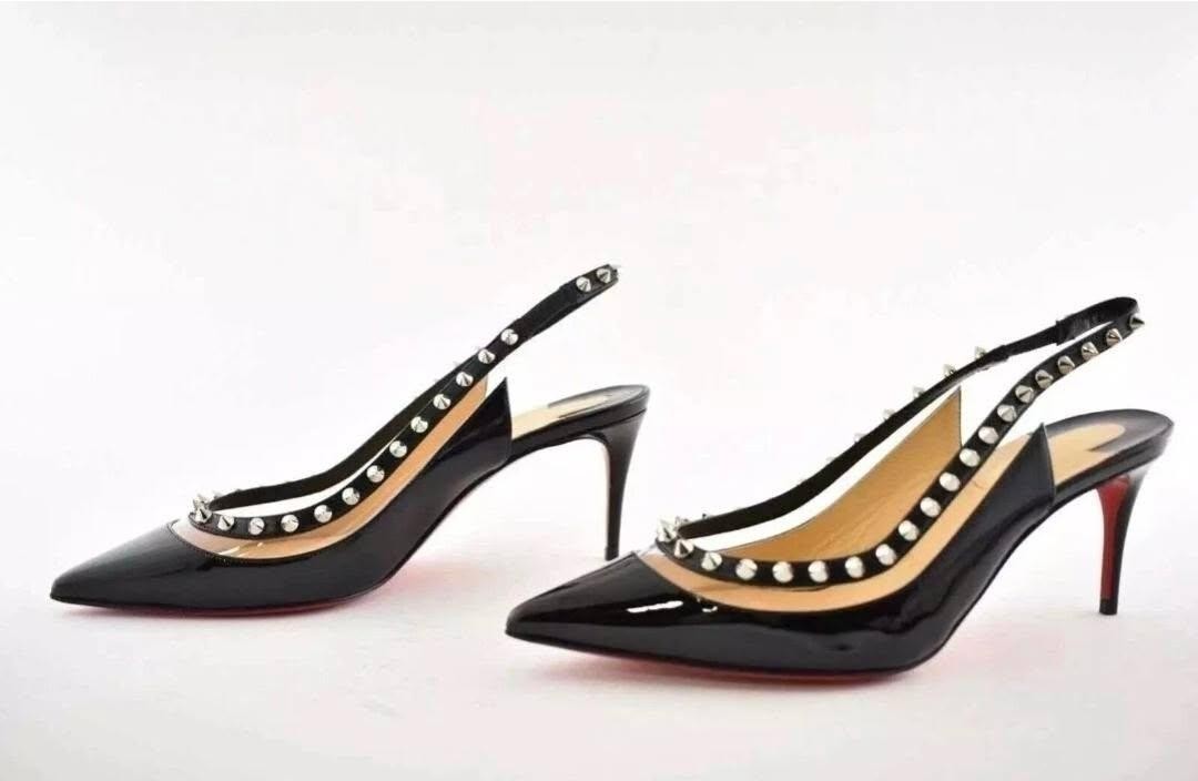 Christian Louboutin Brigandine Spike Pointed Toe Patent Leather 42 Size 10